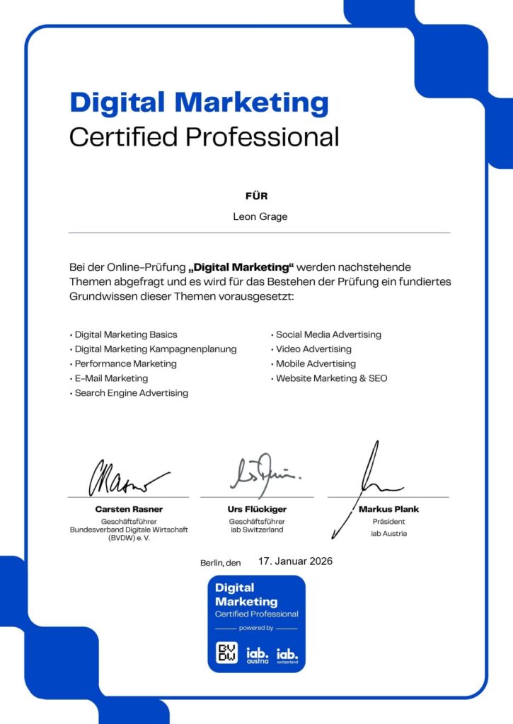 121Watt - Google Ads Professional Zertifikat