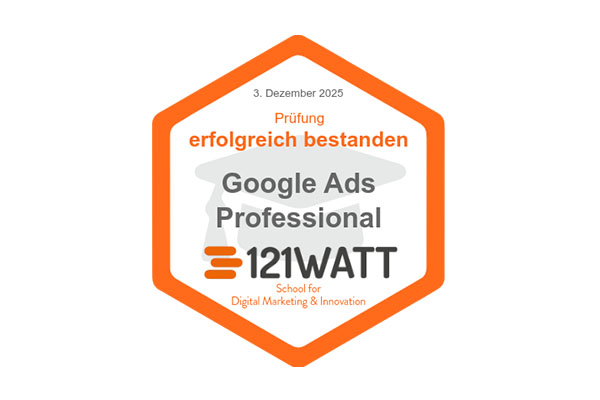 121Watt Google Ads Professional Badge